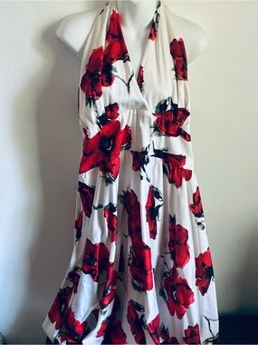 Stop Staring! "7 Year Itch" Red Poppy Floral Halter
